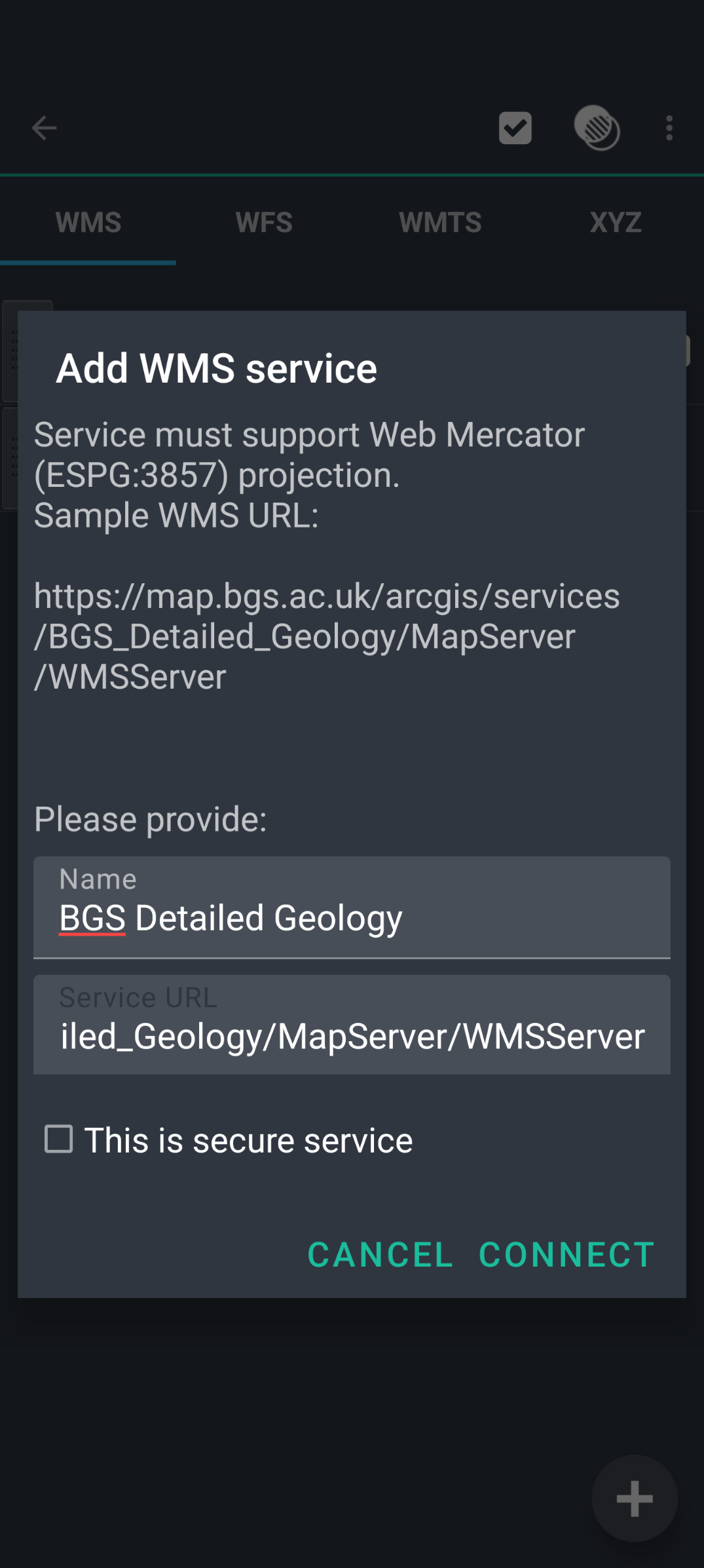 Mapit GIS Professional - Add WMS