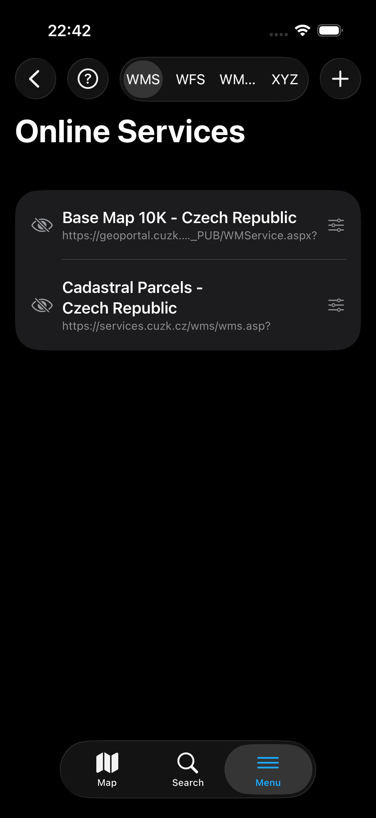 Mapit GIS Professional - Online Services - iOS