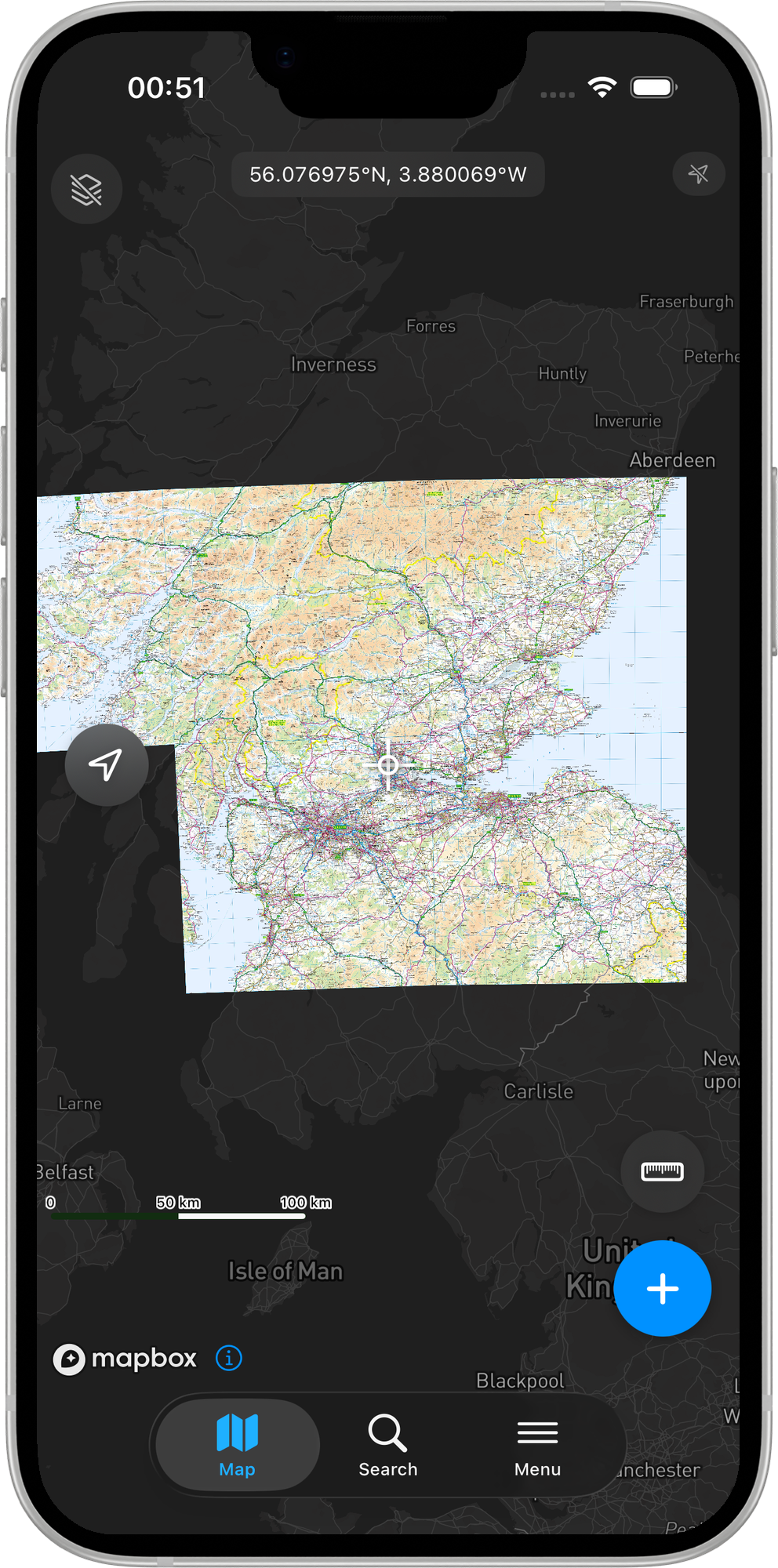 Mapit GIS iOS - GeoTIFF superpuesto en el mapa - iOS