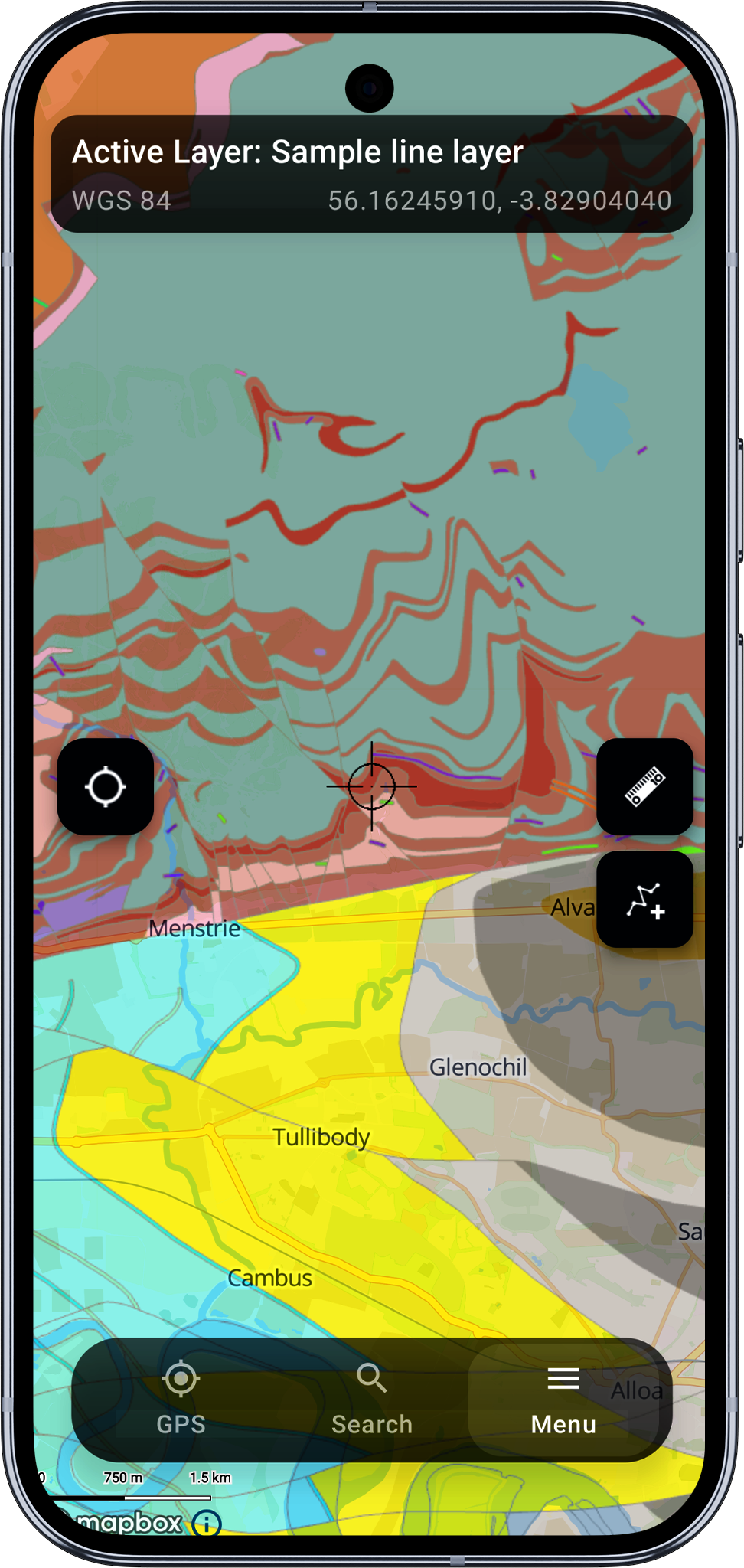 Mapit GIS Professional - WMS na mapie - Android