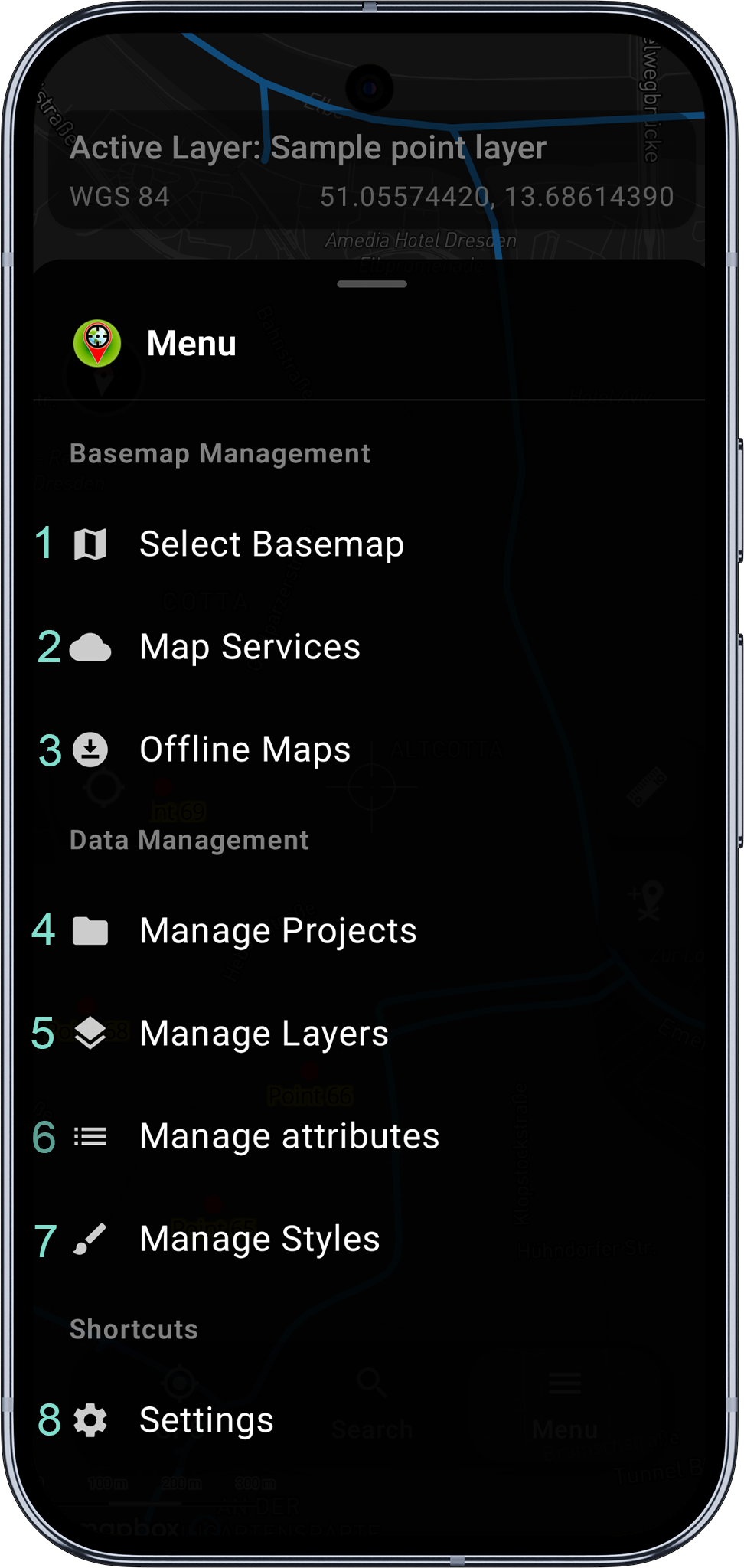 Mapit GIS Professional - menu główne