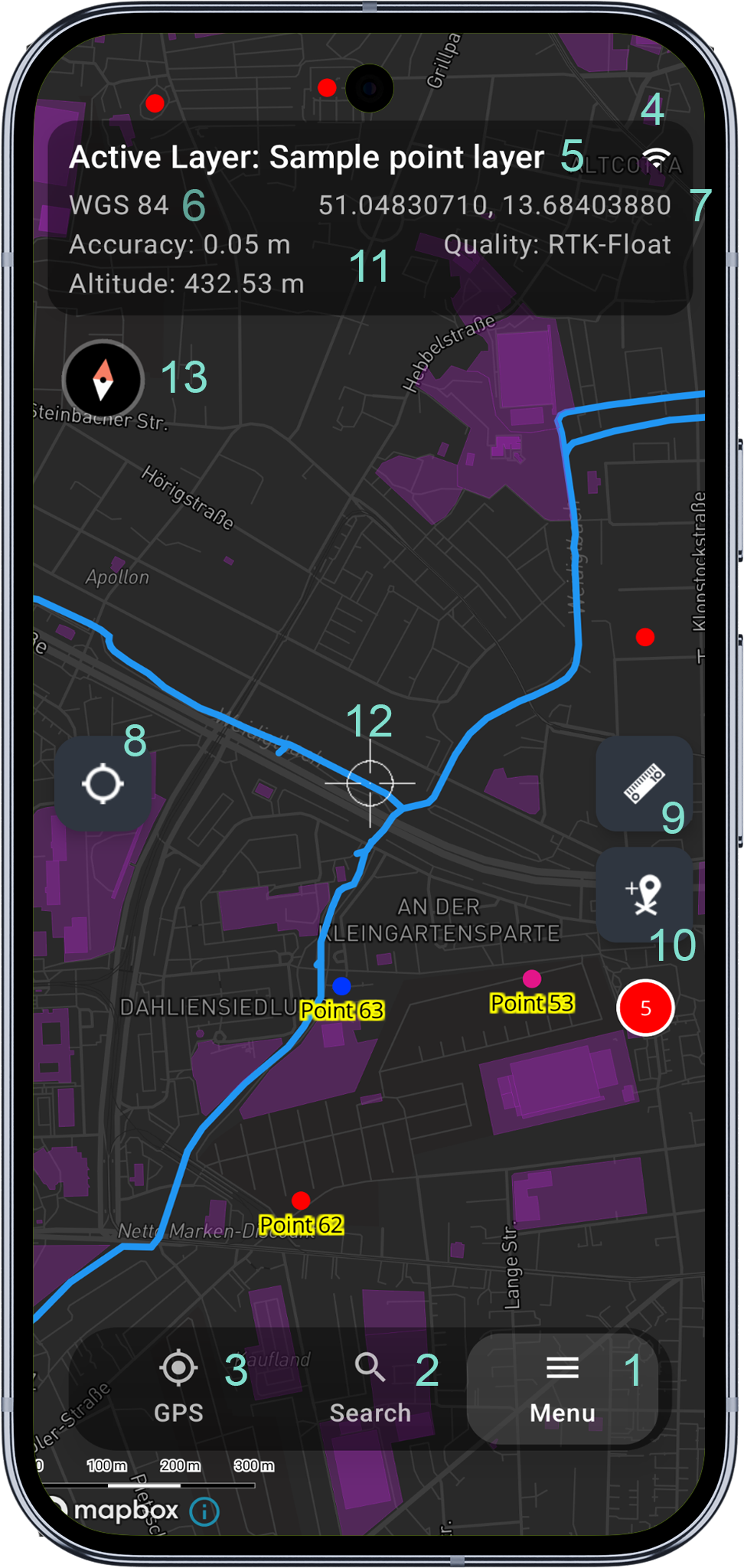 Mapit GIS Professional - ekran mapy
