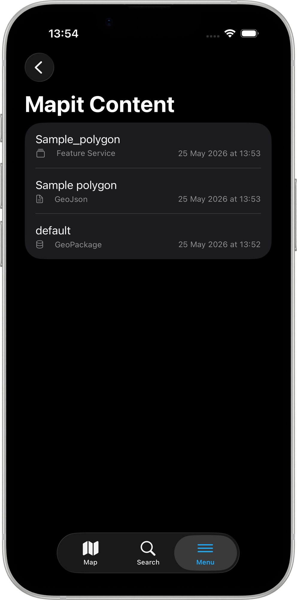 Mapit GIS iOS — przeglądarka zasobów Mapit